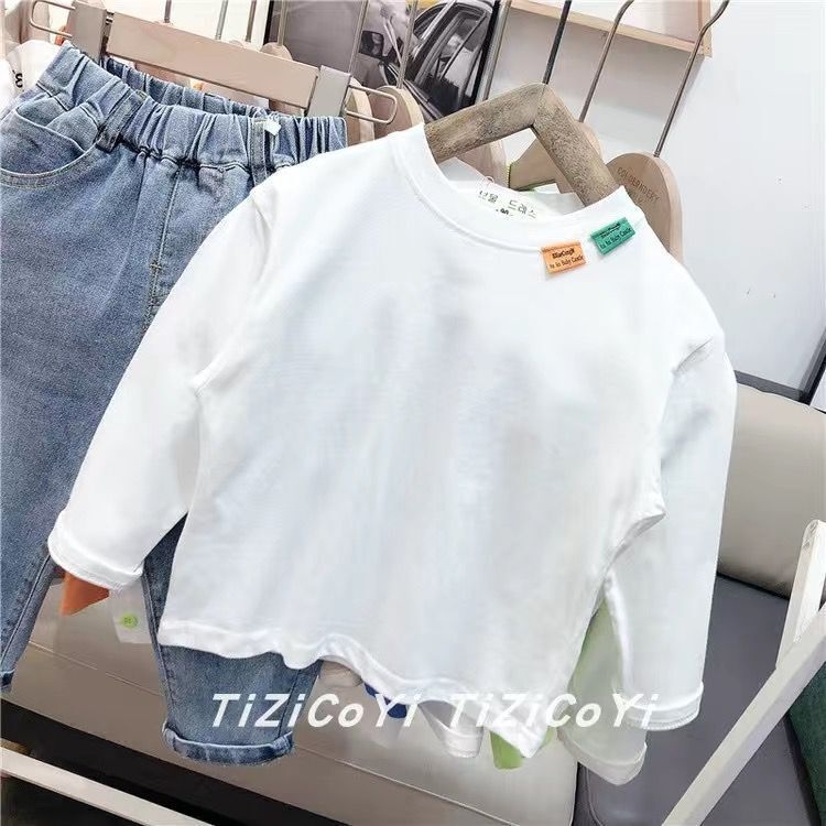 Bērnu krekliņš ar garām piedurknēm korejiešu stilā, 50% kokvilnas, pavasaris 2022