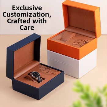 Кутия за часовници с PU кожена възглавничка и щракващ капак, модел Tx-19, бяла външна обложка, продажбено опаковане, подаръчно опаковане