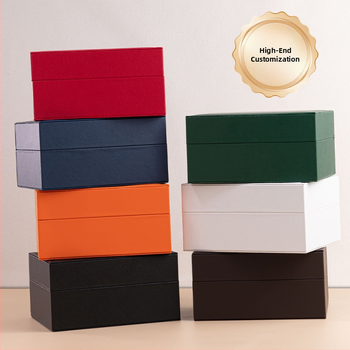 Кутия за часовници с PU кожена възглавничка и щракващ капак, модел Tx-19, бяла външна обложка, продажбено опаковане, подаръчно опаковане