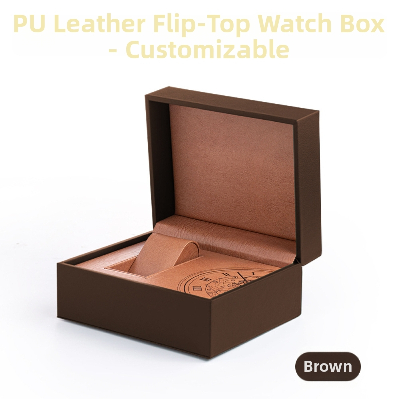 Кутия за часовници с PU кожена възглавничка и щракващ капак, модел Tx-19, бяла външна обложка, продажбено опаковане, подаръчно опаковане