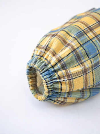 Atgriezenisks bērnu smoks ar garajām piedurknēm, ūdensizturīgs, režģa raksts, kristāla velūrs, poliesters, zēniem 1–3 gadi, Mammoth Xiaowai