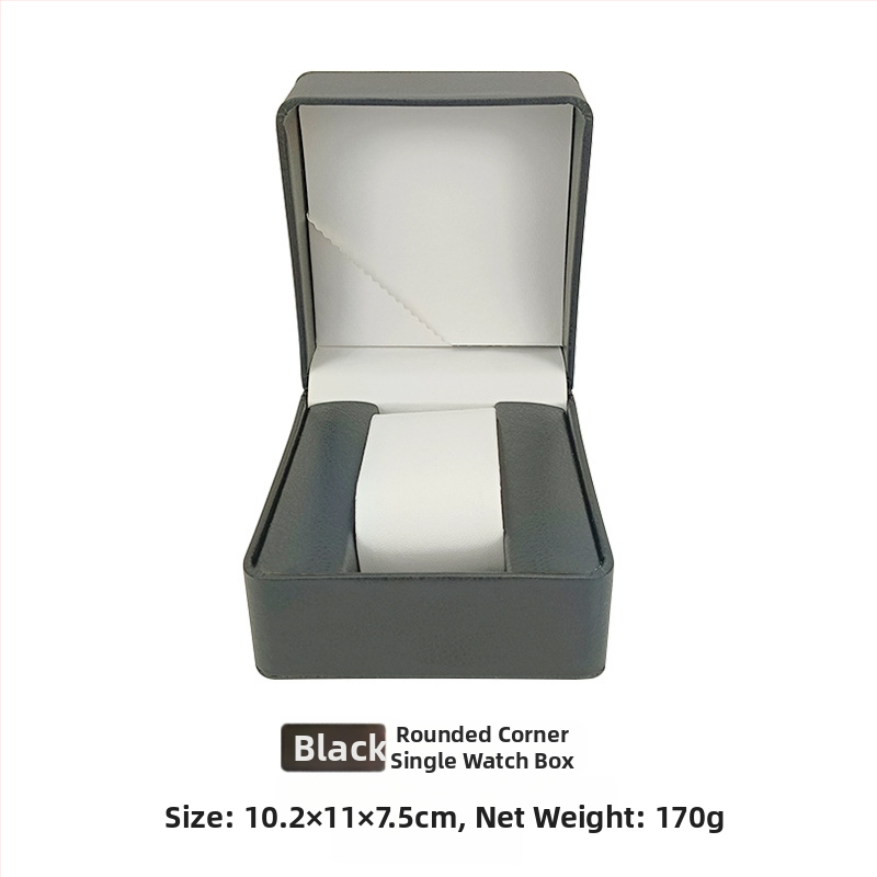 Кръгла PU кутия за часовник – персонализирана, ситопечат, PU кожа, подаръчна опаковка, универсална опаковка