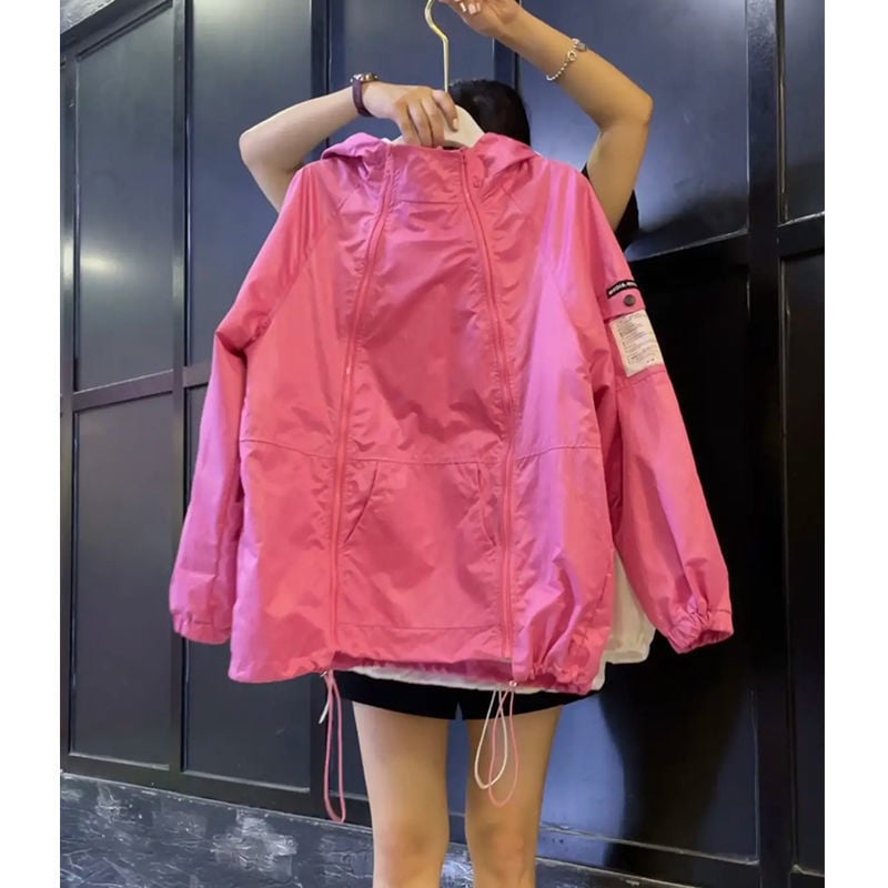 Γυναικείο παλτό με κουκούλα και φερμουάρ, πολυεστερικό ύφασμα, 80-90% βαμβάκι, μακριά μανίκια