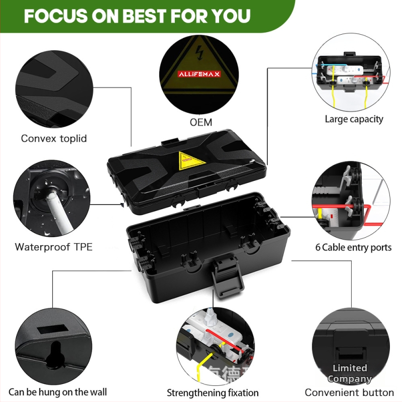 ALLIFEMAX Vodotesný spojovací box pre vonkajšie a vnútorné použitie