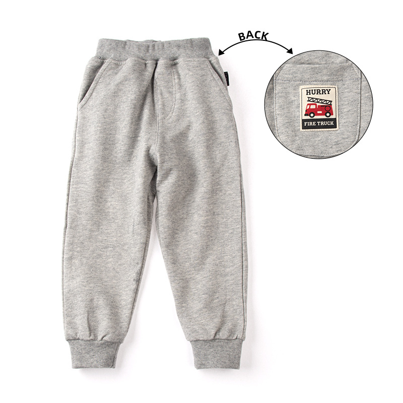 Bērnu kokvilnas terry sporta bikses – universāla, vidējā josta ar elastīgu gumiju, karikatūras raksts, 99% kokvilna, pavasaris un rudens