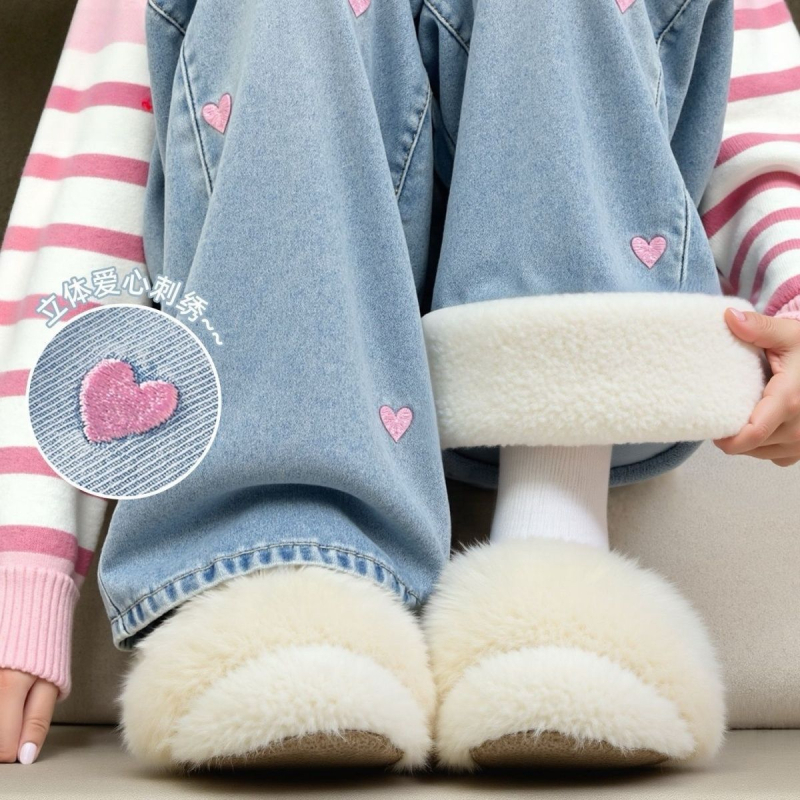 Dječje traperice s širokim nogavicama, flis podstava, elastični pojas, debeli materijal, za uzrast 1-3 godine