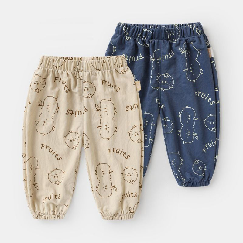 Bērnu bikses, karikatūras raksts, vidējā josta, gumijas josta (74% viskoze)