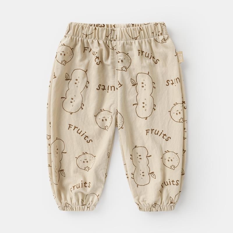 Bērnu bikses, karikatūras raksts, vidējā josta, gumijas josta (74% viskoze)