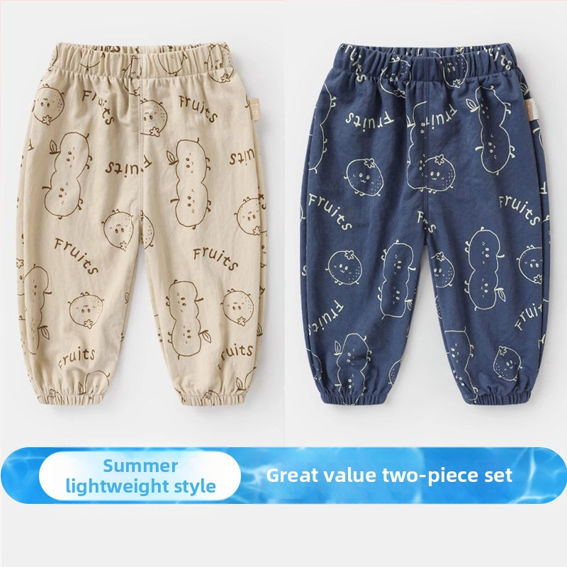 Bērnu bikses, karikatūras raksts, vidējā josta, gumijas josta (74% viskoze)