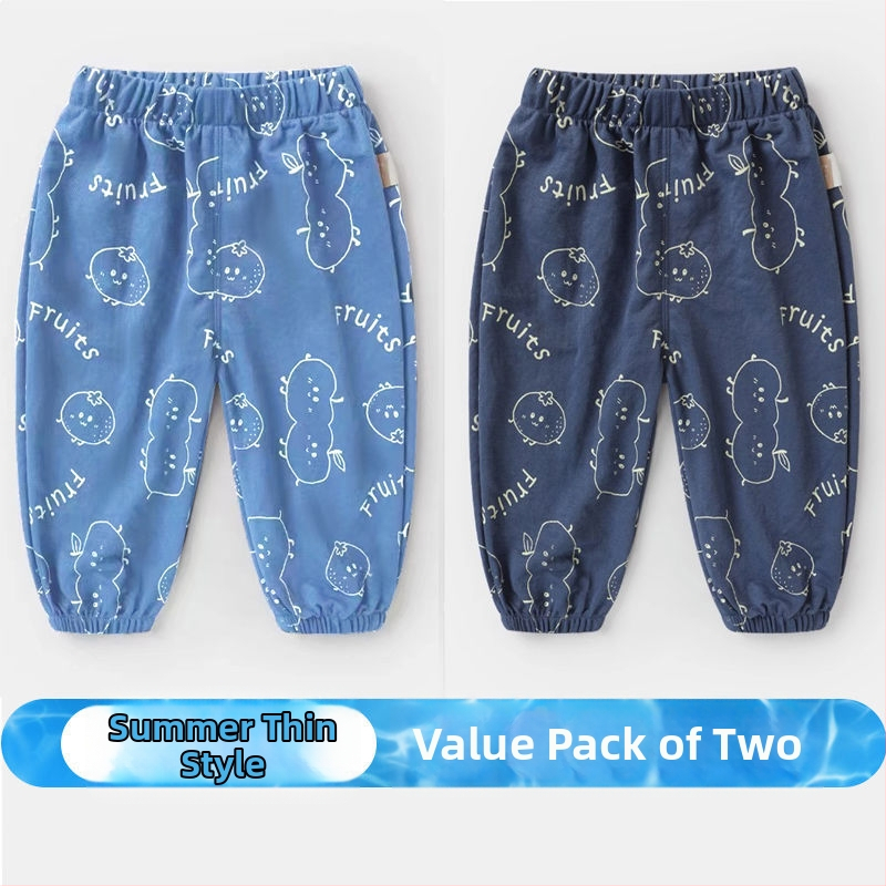 Bērnu bikses, karikatūras raksts, vidējā josta, gumijas josta (74% viskoze)