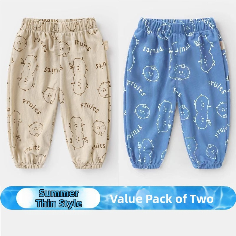 Bērnu bikses, karikatūras raksts, vidējā josta, gumijas josta (74% viskoze)