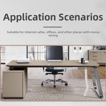 Zem galda kabelu vadības statīvs, PVC materiāls, mūsdienīgs minimālisma stils, galda uzglabāšana, kabelu organizētājs