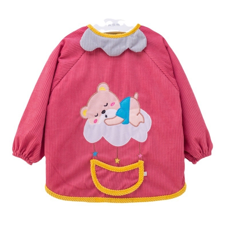 Bērnu ūdensnecaurlaidīgs reversais priekšauts bērnudārzam, kartoona raksts, poliestera-kokvilnas maisījums