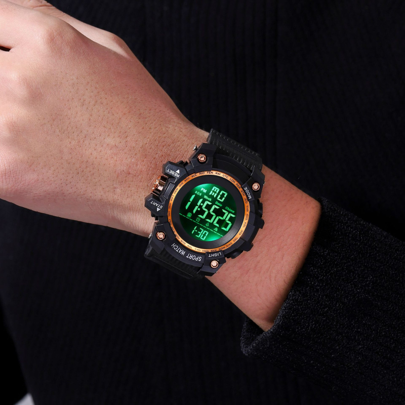 SFZ Elektronikus egyetemi óra – világító idő, digitális kijelző, ébresztő, 10 m vízállóság, TPU szíj