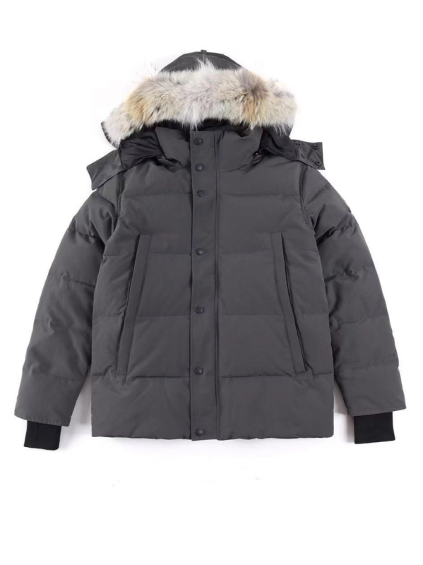 Fehér libatollal töltött parkas dzseki, 86–90% tolltartalom, kapucnival, szél- és vízálló, hideg elleni védelem -30°C-ig