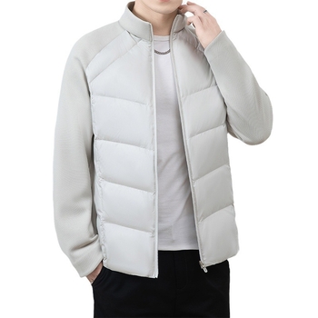 Álló galléros tollkabát, fehér kacsa tollal töltve, kasmírtartalom 81–85%, töltet 650