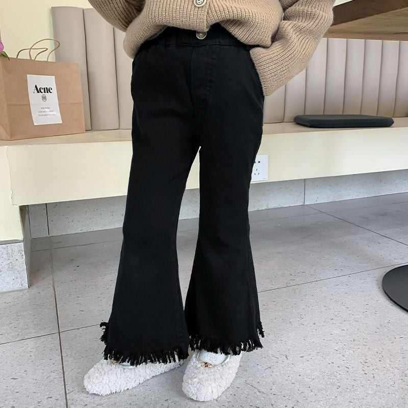 Meiteņu trīsdaļīgs komplekts rudens stilā, svītrainais raksts, princeses stils, garas piedurknes, viena pogas aizdare, džinsu bikses