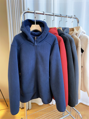 Muška fleece jakna s kapuljom | zatvarač, materijal od poliestera, širok kroj