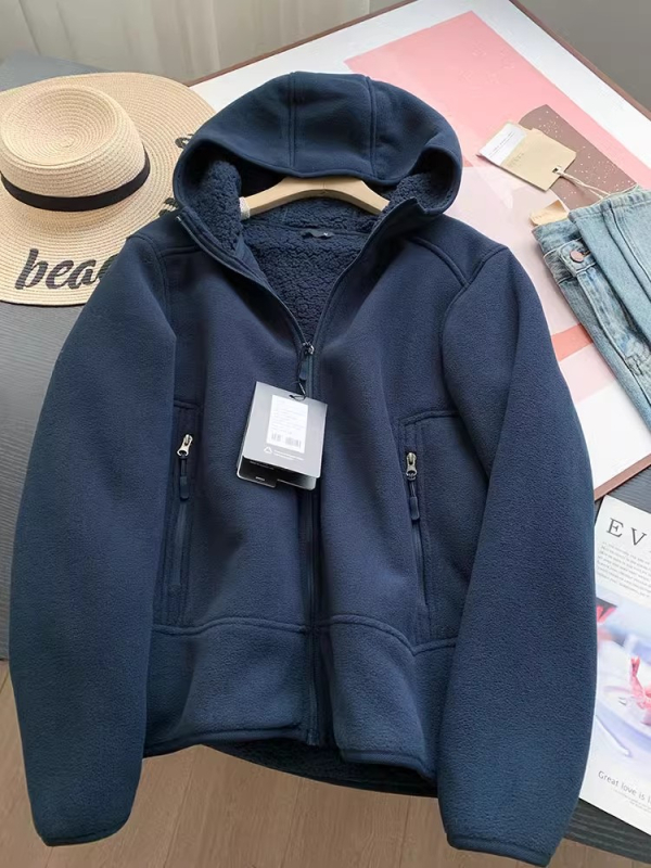 Muška fleece jakna s kapuljom | zatvarač, materijal od poliestera, širok kroj