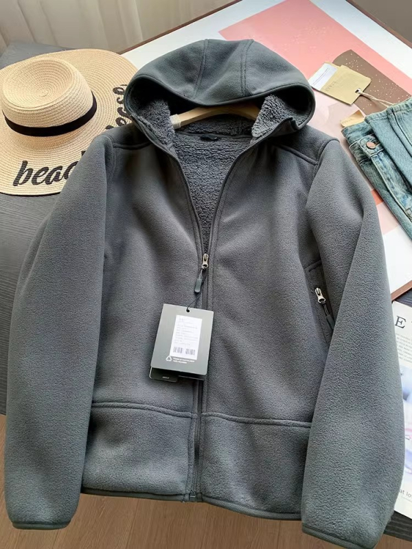 Muška fleece jakna s kapuljom | zatvarač, materijal od poliestera, širok kroj
