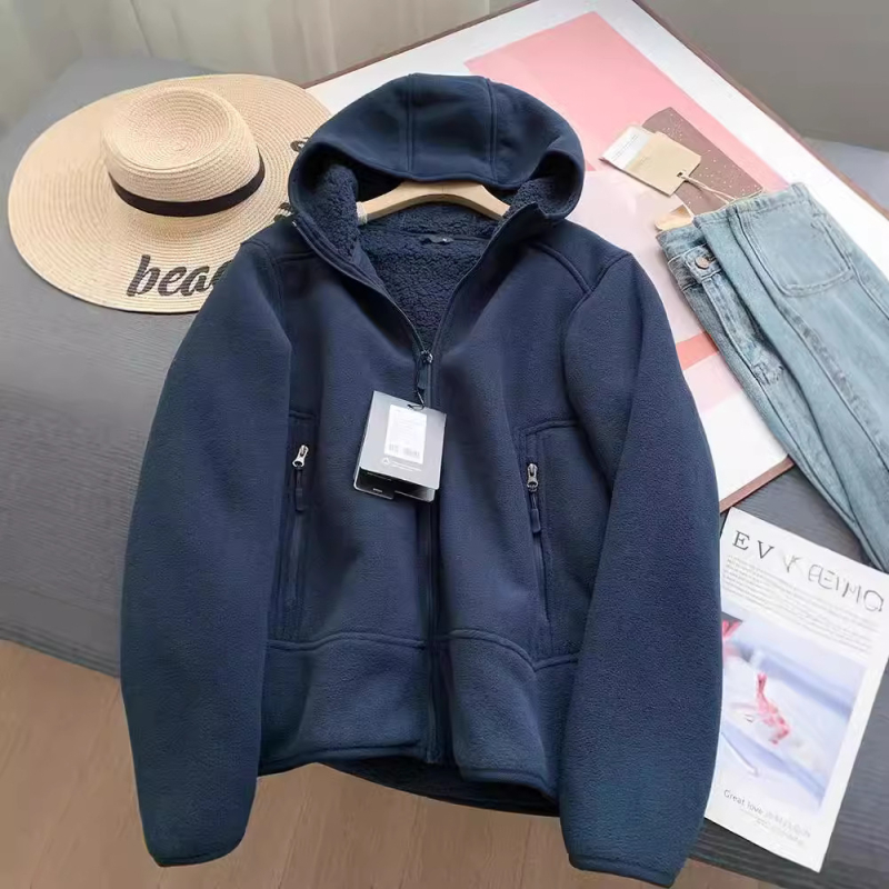 Muška fleece jakna s kapuljom | zatvarač, materijal od poliestera, širok kroj