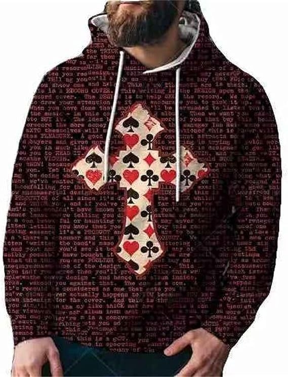 Muški hoodie s 3D printom, kapuljača, džep s trodimenzionalnim zakrpom, udoban široki kroj, poliester