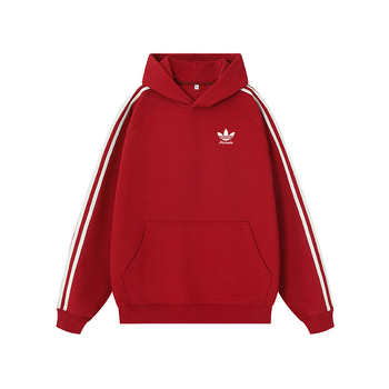 Unisex Φούτερ με Κουκούλα 420g, Φθινόπωρο 2025, Ριγέ με Κολλάζ, Χαλαρή Γραμμή, Βαμβάκι Combed