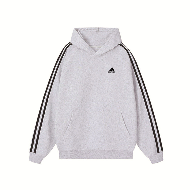 Unisex Φούτερ με Κουκούλα 420g, Φθινόπωρο 2025, Ριγέ με Κολλάζ, Χαλαρή Γραμμή, Βαμβάκι Combed