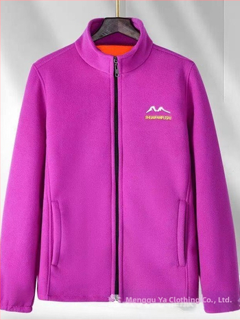 Sievietēm paredzēts polārflīsa kardigans priekš vidējā vecuma un vecākiem — rudens ziemas, biezs, vienkrāsains, izšūts, parastā garuma