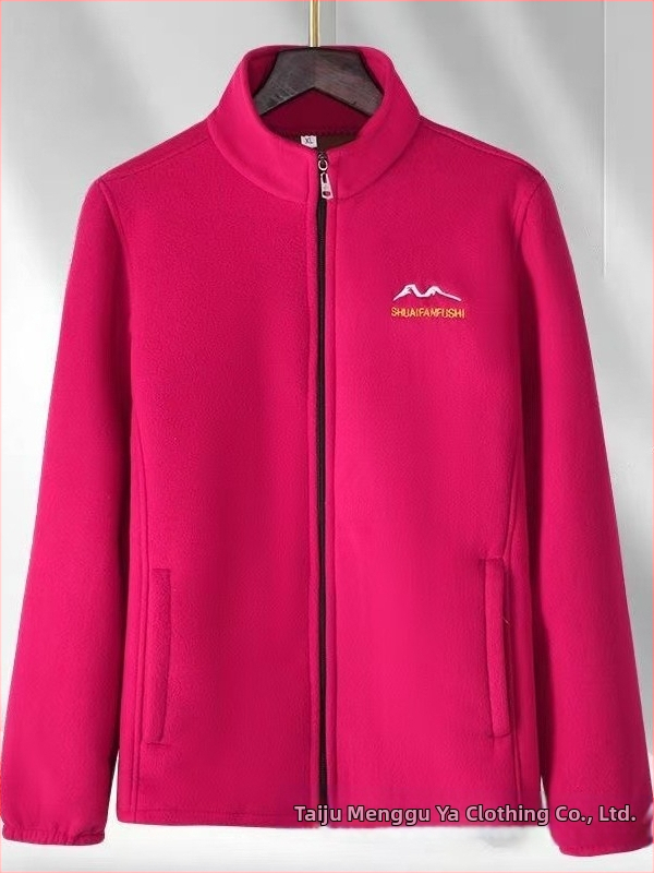 Sievietēm paredzēts polārflīsa kardigans priekš vidējā vecuma un vecākiem — rudens ziemas, biezs, vienkrāsains, izšūts, parastā garuma