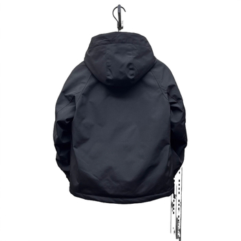 Ανδρικό μπουφάν με κουκούλα, επένδυση από βαμβάκι, φαρδιά γραμμή, με φερμουάρ