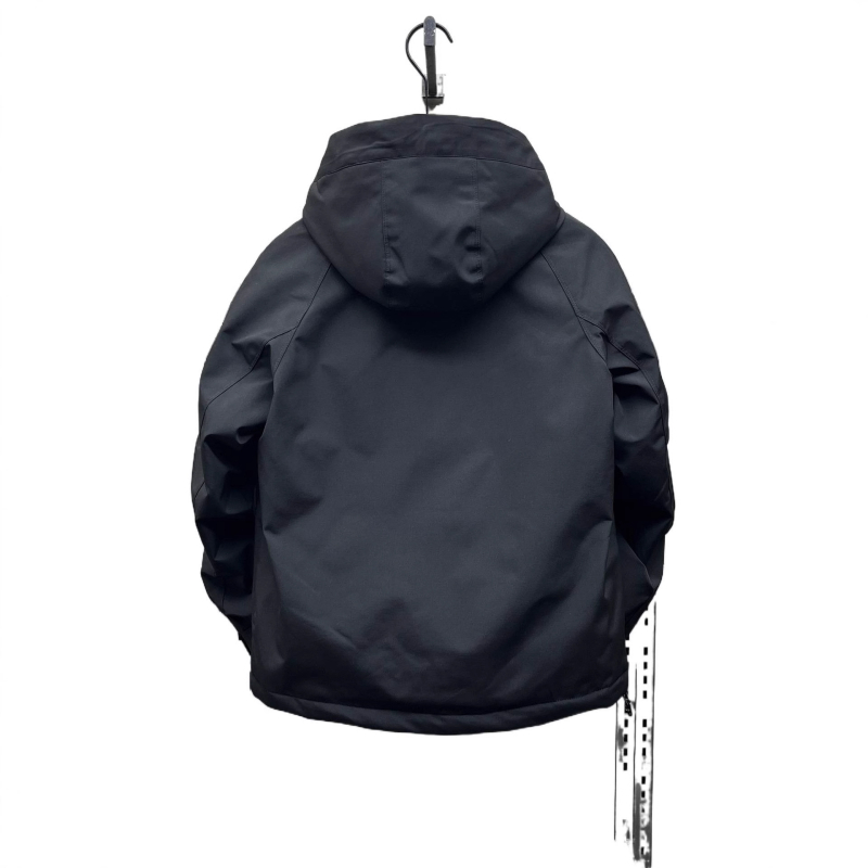 Ανδρικό μπουφάν με κουκούλα, επένδυση από βαμβάκι, φαρδιά γραμμή, με φερμουάρ