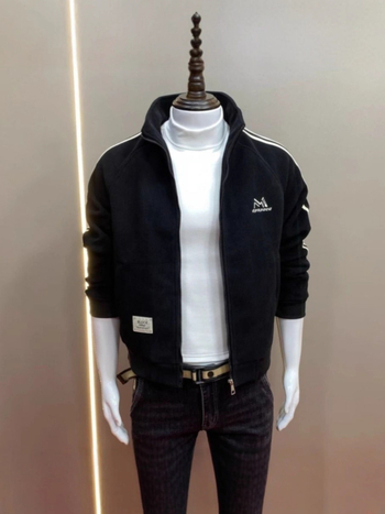 Meeste Corduroy jakk, stand-up krae, slim fit, paksenenud materjal, küljetaskud