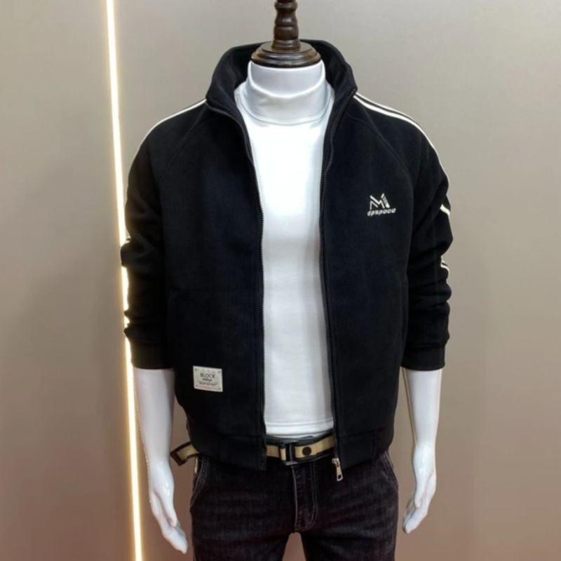 Meeste Corduroy jakk, stand-up krae, slim fit, paksenenud materjal, küljetaskud