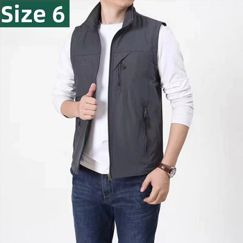 Meeste tuulekindel välivest, mitmekülgsete taskutega, kerge polüesteri kangas, külgmist taskud, sirge äär, sportlik stiil