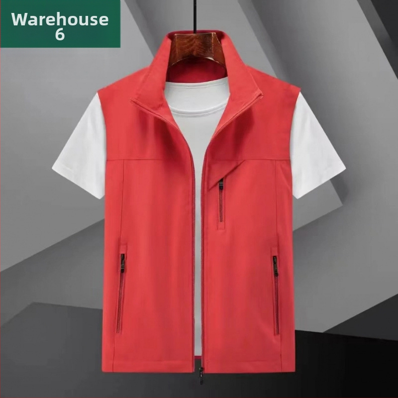 Meeste tuulekindel välivest, mitmekülgsete taskutega, kerge polüesteri kangas, külgmist taskud, sirge äär, sportlik stiil