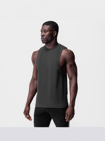 Meeste sportlik vest-T-särk – vaba lõige, 75% puuvill / 25% polüester, ümmargune hem, sportlik stiil, õhuke kangas