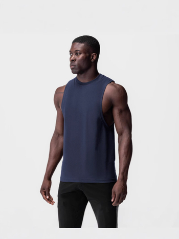 Meeste sportlik vest-T-särk – vaba lõige, 75% puuvill / 25% polüester, ümmargune hem, sportlik stiil, õhuke kangas