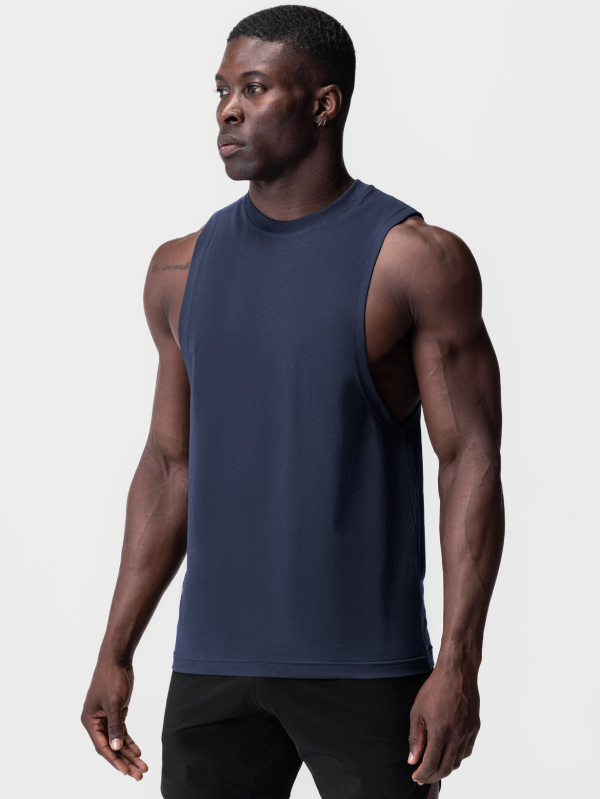 Meeste sportlik vest-T-särk – vaba lõige, 75% puuvill / 25% polüester, ümmargune hem, sportlik stiil, õhuke kangas