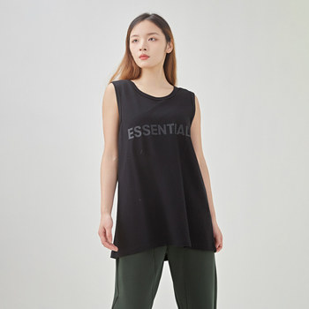 Meeste lühikeste varrukateta sportlik T-särk-vest, laia lõige, 100% puuvill, kiri-trükk, tänavastiil (laia lõige; 100% puuvill; kiri-trükk; tänavastiil)