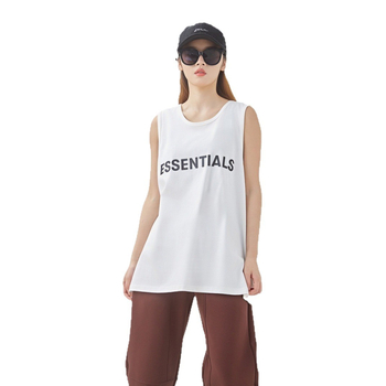 Meeste lühikeste varrukateta sportlik T-särk-vest, laia lõige, 100% puuvill, kiri-trükk, tänavastiil (laia lõige; 100% puuvill; kiri-trükk; tänavastiil)