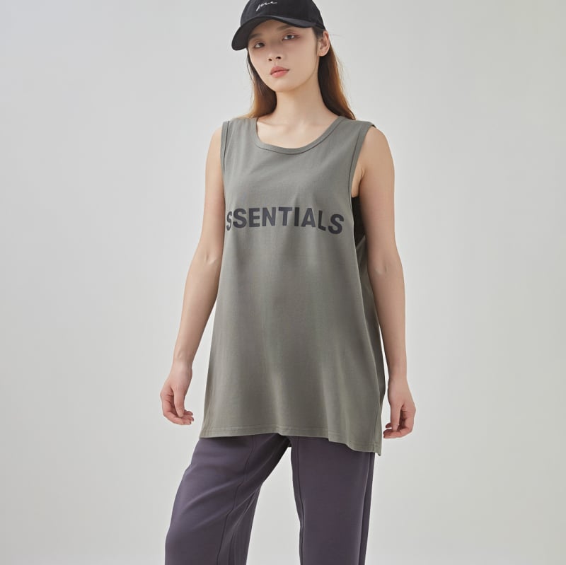 Meeste lühikeste varrukateta sportlik T-särk-vest, laia lõige, 100% puuvill, kiri-trükk, tänavastiil (laia lõige; 100% puuvill; kiri-trükk; tänavastiil)