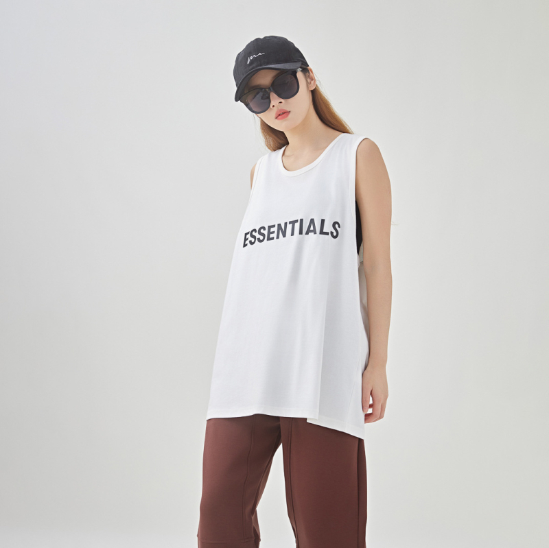 Meeste lühikeste varrukateta sportlik T-särk-vest, laia lõige, 100% puuvill, kiri-trükk, tänavastiil (laia lõige; 100% puuvill; kiri-trükk; tänavastiil)