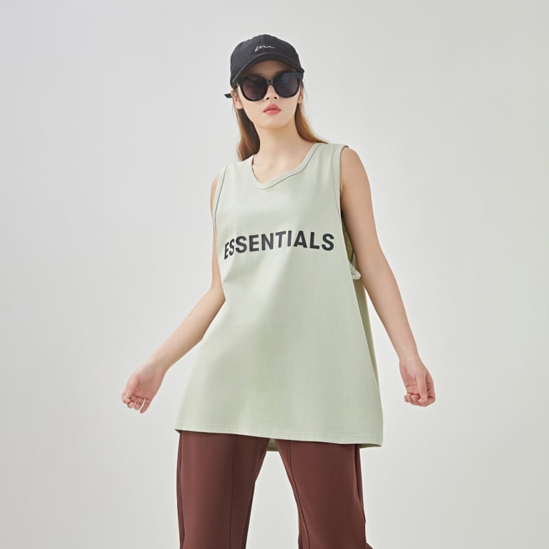 Meeste lühikeste varrukateta sportlik T-särk-vest, laia lõige, 100% puuvill, kiri-trükk, tänavastiil (laia lõige; 100% puuvill; kiri-trükk; tänavastiil)