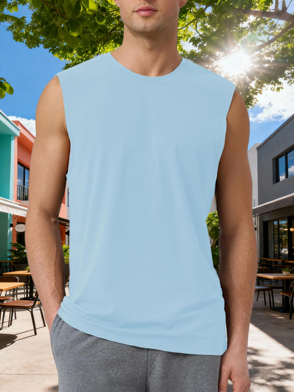 Spordivest ilma mangasid – vaba lõikega, ühevärviline, 95% polüester, hingav ja kiiresti kuivav