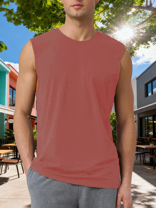 Spordivest ilma mangasid – vaba lõikega, ühevärviline, 95% polüester, hingav ja kiiresti kuivav
