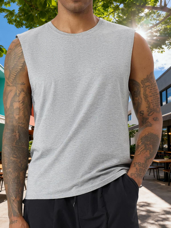 Spordivest ilma mangasid – vaba lõikega, ühevärviline, 95% polüester, hingav ja kiiresti kuivav