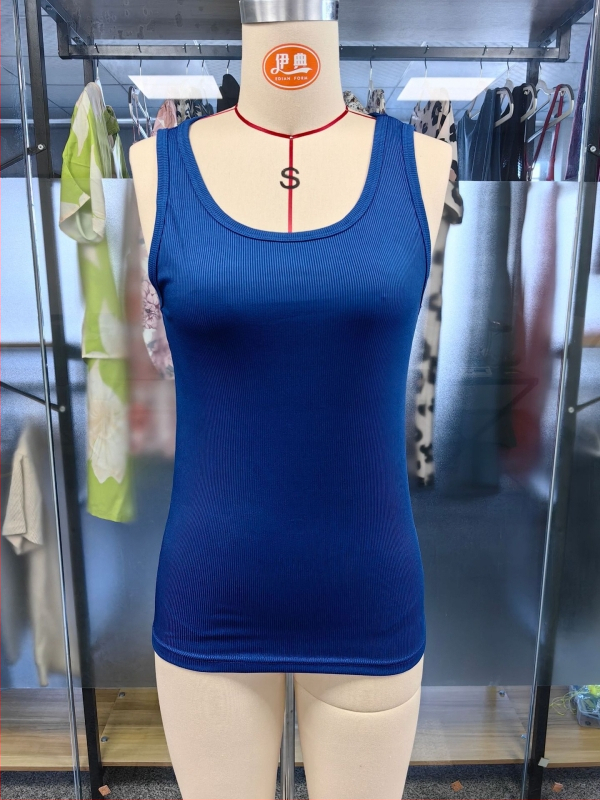 Vīriešu fitnesa top bez piedurknēm, vienkrāsains dizains, apaļais kakla izgriezums, poliestera audums, vasara 2025