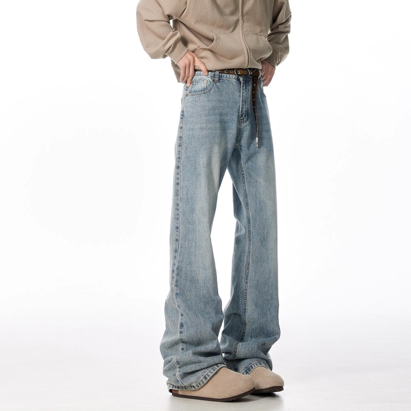 Muške traperice s flis podstavom, ravni Kroj, pamuk-denim, srednji struk, zip zatvarač