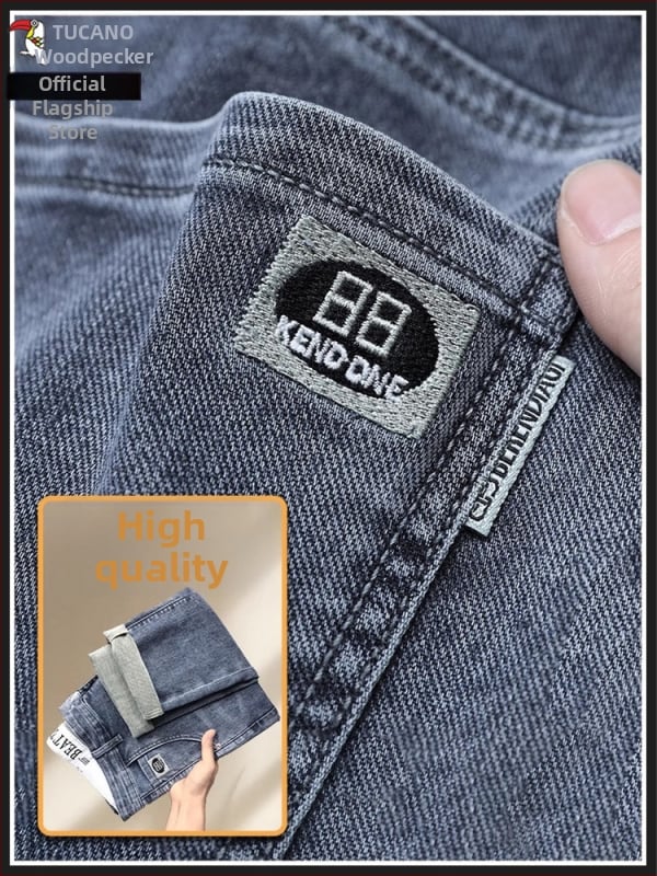 Vyriski džinsai – Tapered kirpimas, vidutinio aukščio juosmuo, džinsinis audinys su elastanu, Tucano/Woodpecker